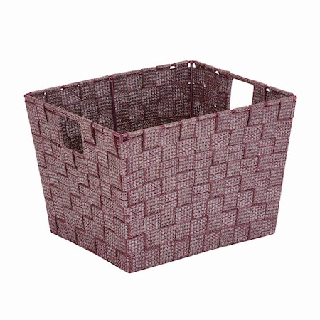 Simplify Storage Bin, Plastic, Burgundy, 10 in H, 12 in W, 10 in L 26242-BURGUNDY